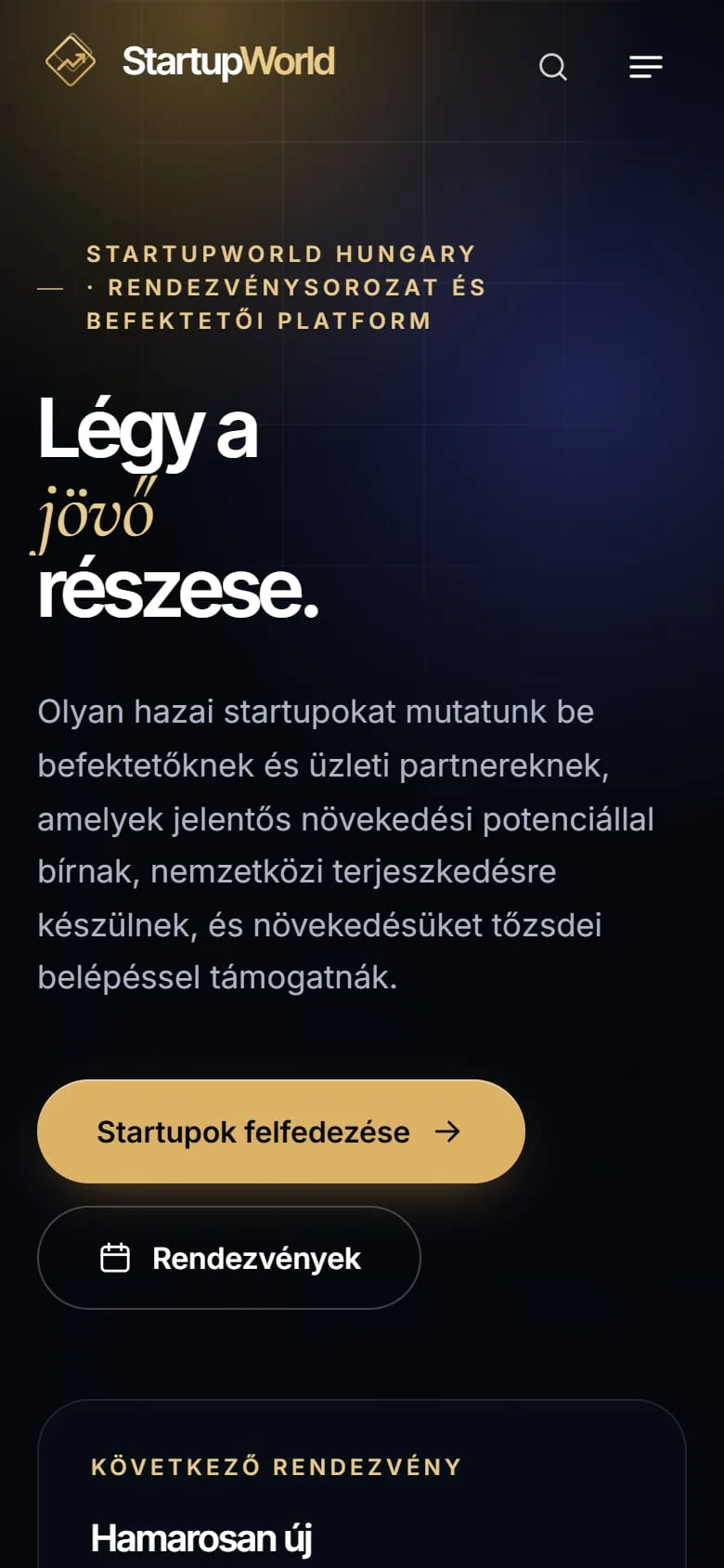 startupworld.hu on mobile