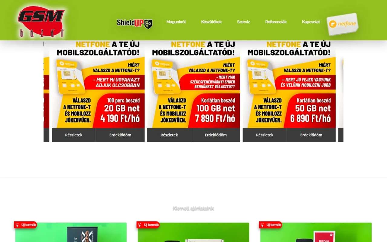 gsmgodollo.hu – szolgáltatások